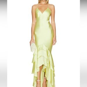 Lovers and Friends Melon Green Cleo gown